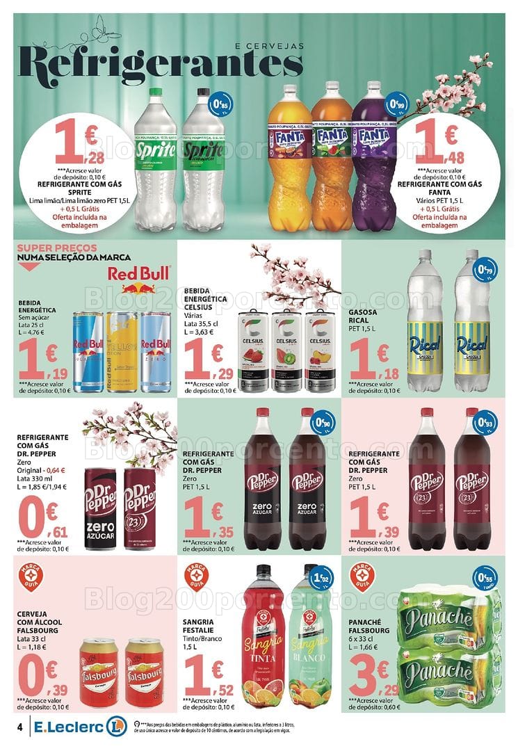 Antevisão Folheto E-LECLERC Especial Bebidas de Verão Promoções de 14 a 26 julho